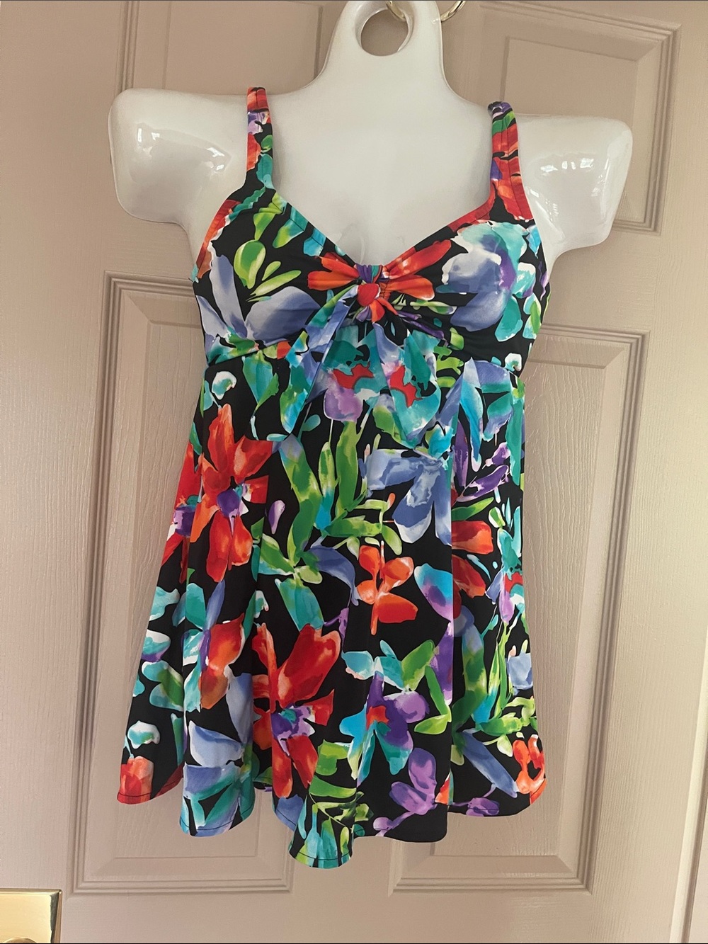 Floral One-Piece Swimsuit - Black Multicolor